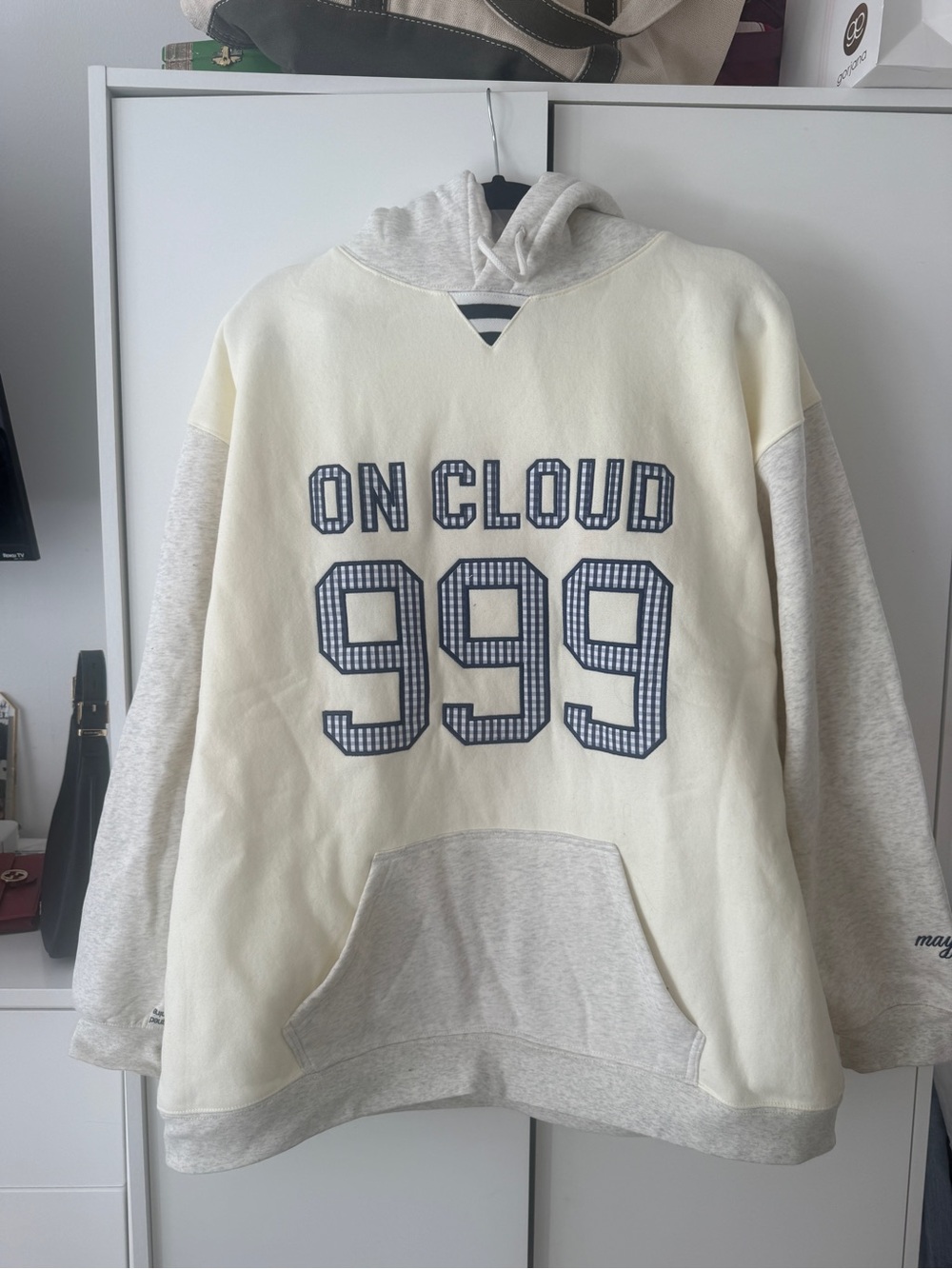On Cloud 999 Hooded Sweatshirt - Cream and Light Gray